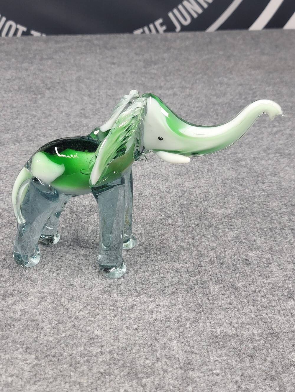 Vintage Hand Blown Murano Style Art Glass Elephant Large Trunk Up Good Luck